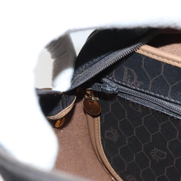 Christian Dior Honeycomb Canvas Shoulder Bag PVC Leather Black Auth mr1164