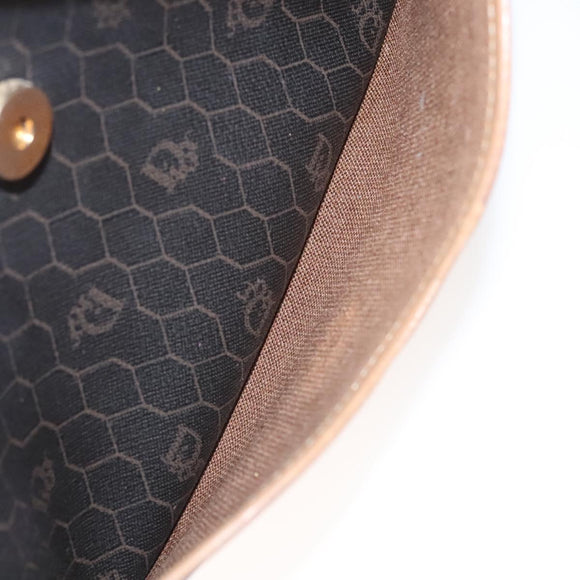 Christian Dior Honeycomb Canvas Shoulder Bag PVC Leather Black Auth mr1164