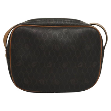 Christian Dior Honeycomb Canvas Shoulder Bag PVC Leather Black Auth mr1164 - 0