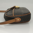 Christian Dior Honeycomb Canvas Shoulder Bag PVC Leather Black Auth mr1164-4