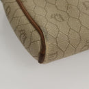 Christian Dior Honeycomb Canvas Shoulder Bag PVC Leather Beige Auth mr1166-12