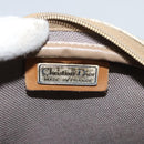 Christian Dior Honeycomb Canvas Shoulder Bag PVC Leather Beige Auth mr1166-16