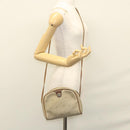 Christian Dior Honeycomb Canvas Shoulder Bag PVC Leather Beige Auth mr1166-20