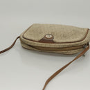 Christian Dior Honeycomb Canvas Shoulder Bag PVC Leather Beige Auth mr1166-6