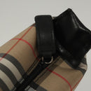 Burberrys Nova Check Hand Bag Nylon Beige Silver Auth mr1169-11