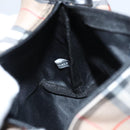 Burberrys Nova Check Hand Bag Nylon Beige Silver Auth mr1169-18