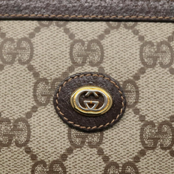 GUCCI GG Supreme Clutch Bag PVC Beige 97 01 037 Auth mr1199