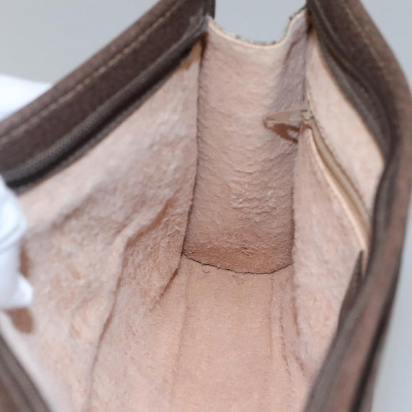 GUCCI GG Supreme Clutch Bag PVC Beige 97 01 037 Auth mr1199