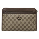 GUCCI GG Supreme Clutch Bag PVC Beige 97 01 037 Auth mr1199-13