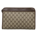 GUCCI GG Supreme Clutch Bag PVC Beige 97 01 037 Auth mr1199-2