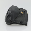 Christian Dior Clutch Bag Leather Black Gold Auth mr1204-3
