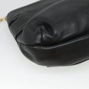 Christian Dior Clutch Bag Leather Black Gold Auth mr1204-14