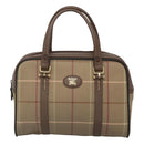 Burberrys Hand Bag Canvas Brown Gold Auth mr1221-13