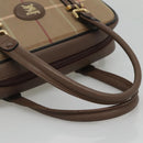 Burberrys Hand Bag Canvas Brown Gold Auth mr1221-7