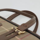 Burberrys Hand Bag Canvas Brown Gold Auth mr1221-8