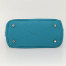 FENDI Anna Schultertasche Leder 2-Wege Türkis Blau Auth mr1226V-6