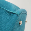 FENDI Anna Shoulder Bag Leather 2way Turquoise Blue Auth mr1226V-17