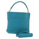 FENDI Anna Shoulder Bag Leather 2way Turquoise Blue Auth mr1226V-1