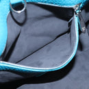 FENDI Anna Shoulder Bag Leather 2way Turquoise Blue Auth mr1226V-22