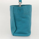 FENDI Anna Shoulder Bag Leather 2way Turquoise Blue Auth mr1226V-4