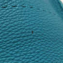 FENDI Anna Shoulder Bag Leather 2way Turquoise Blue Auth mr1226V-5
