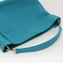 FENDI Anna Shoulder Bag Leather 2way Turquoise Blue Auth mr1226V-7