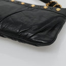 GUCCI Pouch Leather Black Gold 208570 Auth mr1227-14
