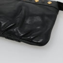 GUCCI Pouch Leather Black Gold 208570 Auth mr1227-12