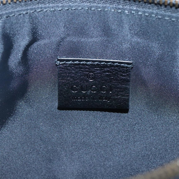 GUCCI Pouch Leather Black Gold 208570 Auth mr1227