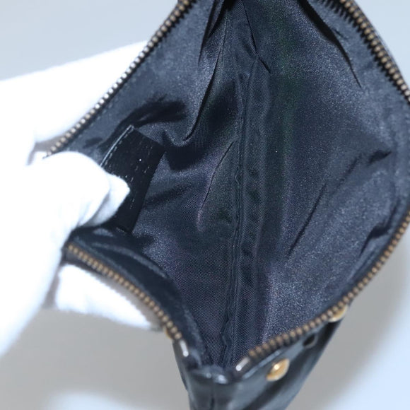 GUCCI Pouch Leather Black Gold 208570 Auth mr1227