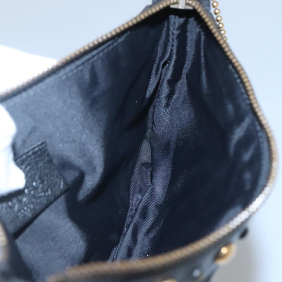 GUCCI Pouch Leather Black Gold 208570 Auth mr1227