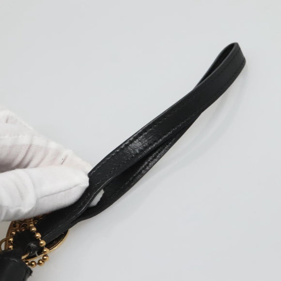 GUCCI Pouch Leather Black Gold 208570 Auth mr1227