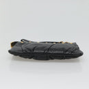 GUCCI Pouch Leather Black Gold 208570 Auth mr1227-5