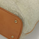 CELINE C Macadam Canvas Tote Bag Suede White Gold Auth mr1231-14