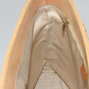 CELINE C Macadam Canvas Tote Bag Suede White Gold Auth mr1231-19