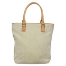 CELINE C Macadam Canvas Tote Bag Suede White Gold Auth mr1231-2