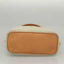 CELINE C Macadam Canvas Tote Bag Suede White Gold Auth mr1231-5