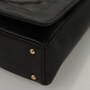 CHANEL Choco Bar line Shoulder Bag Lamb Skin Black CC Auth mr1233-14