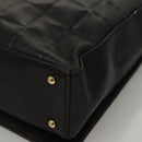 CHANEL Choco Bar line Shoulder Bag Lamb Skin Black CC Auth mr1233-16