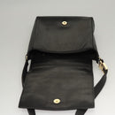 CHANEL Choco Bar line Shoulder Bag Lamb Skin Black CC Auth mr1233-14