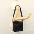 CHANEL Choco Bar line Shoulder Bag Lamb Skin Black CC Auth mr1233-22