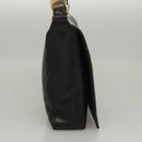 CHANEL Choco Bar line Shoulder Bag Lamb Skin Black CC Auth mr1233-4