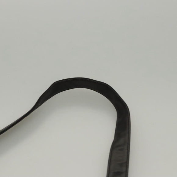 CHANEL Choco Bar line Shoulder Bag Lamb Skin Black CC Auth mr1233