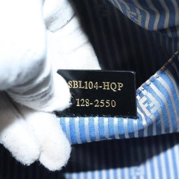 FENDI Zucca Canvas Boston Bag PVC White Gold Auth mr1249