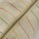 FENDI Zucca Canvas Boston Bag PVC White Gold Auth mr1249-7