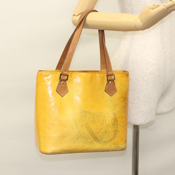 LOUIS VUITTON Monogram Vernis Houston Hand Bag Gris M91053 LV Auth mr1250