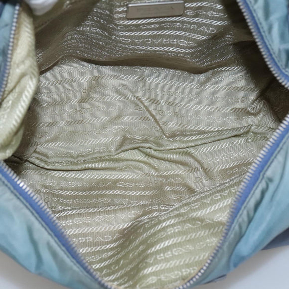 PRADA Shoulder Bag Nylon Blue Silver Auth mr1259
