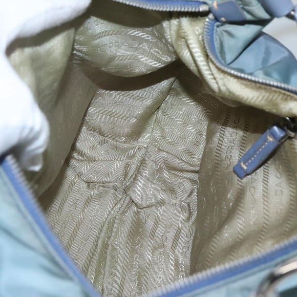 PRADA Shoulder Bag Nylon Blue Silver Auth mr1259