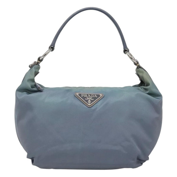 PRADA Shoulder Bag Nylon Blue Silver Auth mr1259