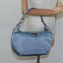 PRADA Shoulder Bag Nylon Blue Silver Auth mr1259-22
